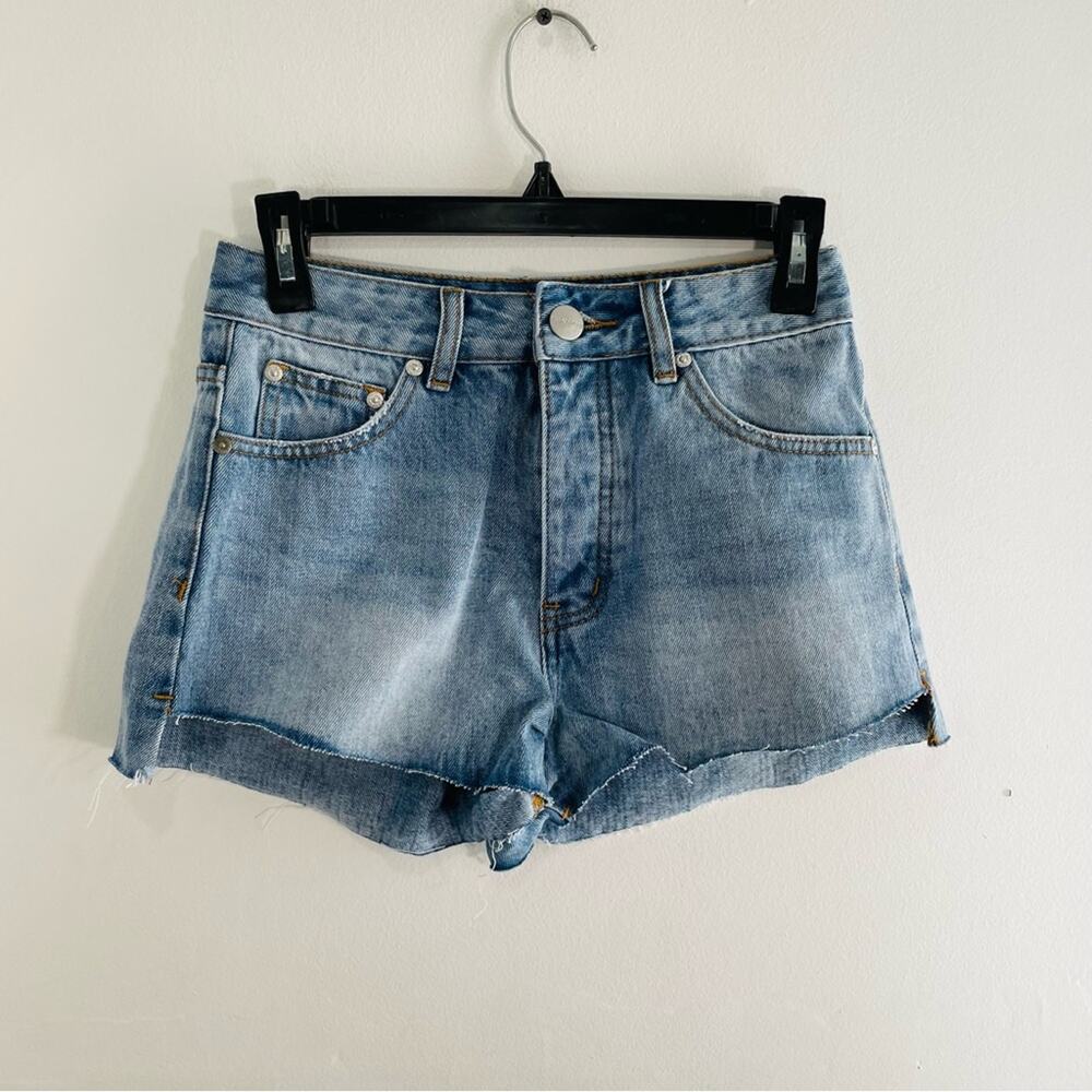 Superdown Light Wash Cutoff High Rise Denim Shorts 26